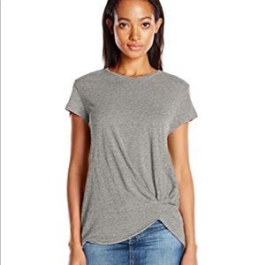 grey knotted tee